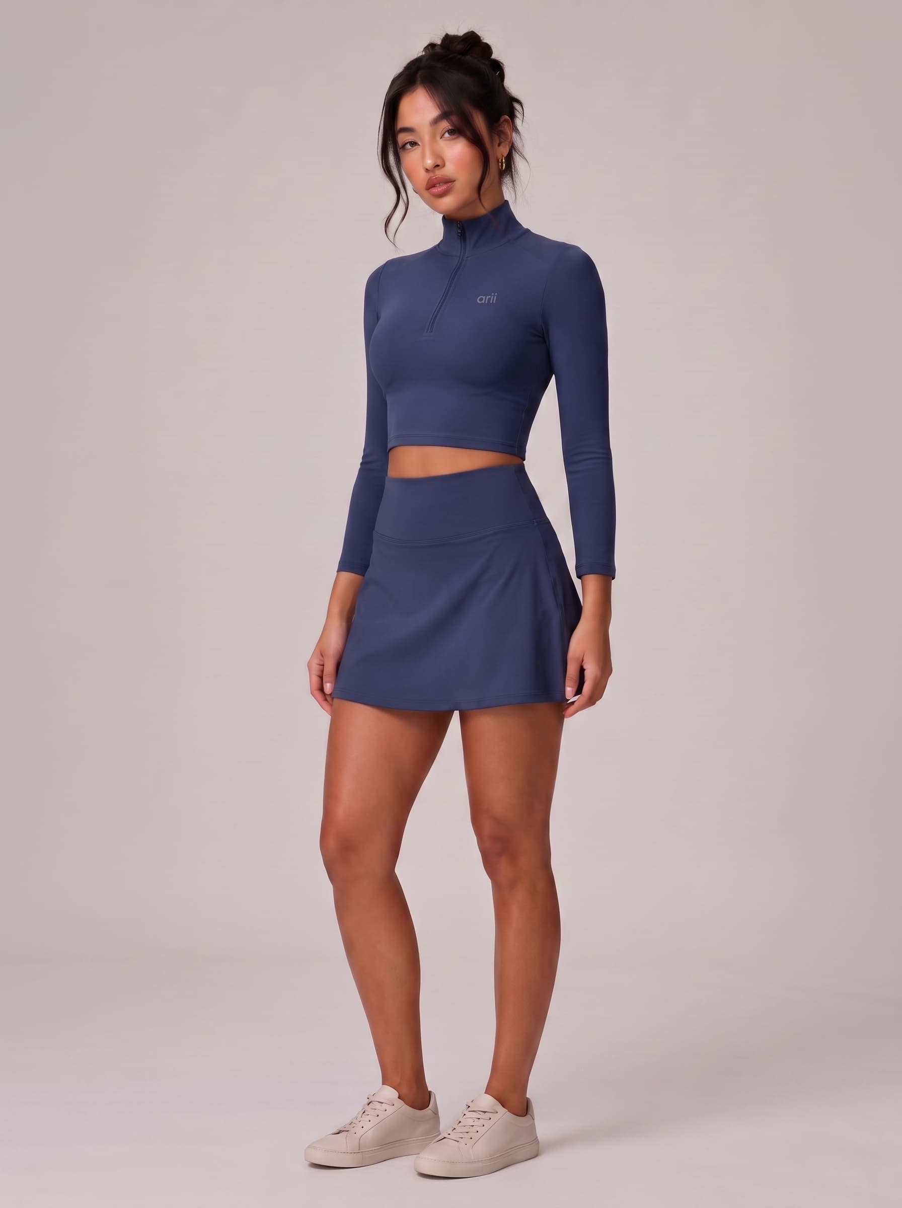 The Milan Women's Long Sleeve Active Skirt Set blends sporty performance with modern style.